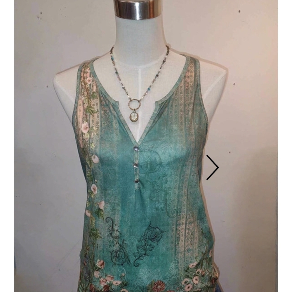 noracora M Floral Whimsy Fairy Romantic Mermaid Tank -Rhinestones Wearable Art - Picture 3 of 14